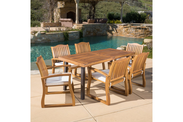 Coyne 7 piece 2025 dining set with cushions